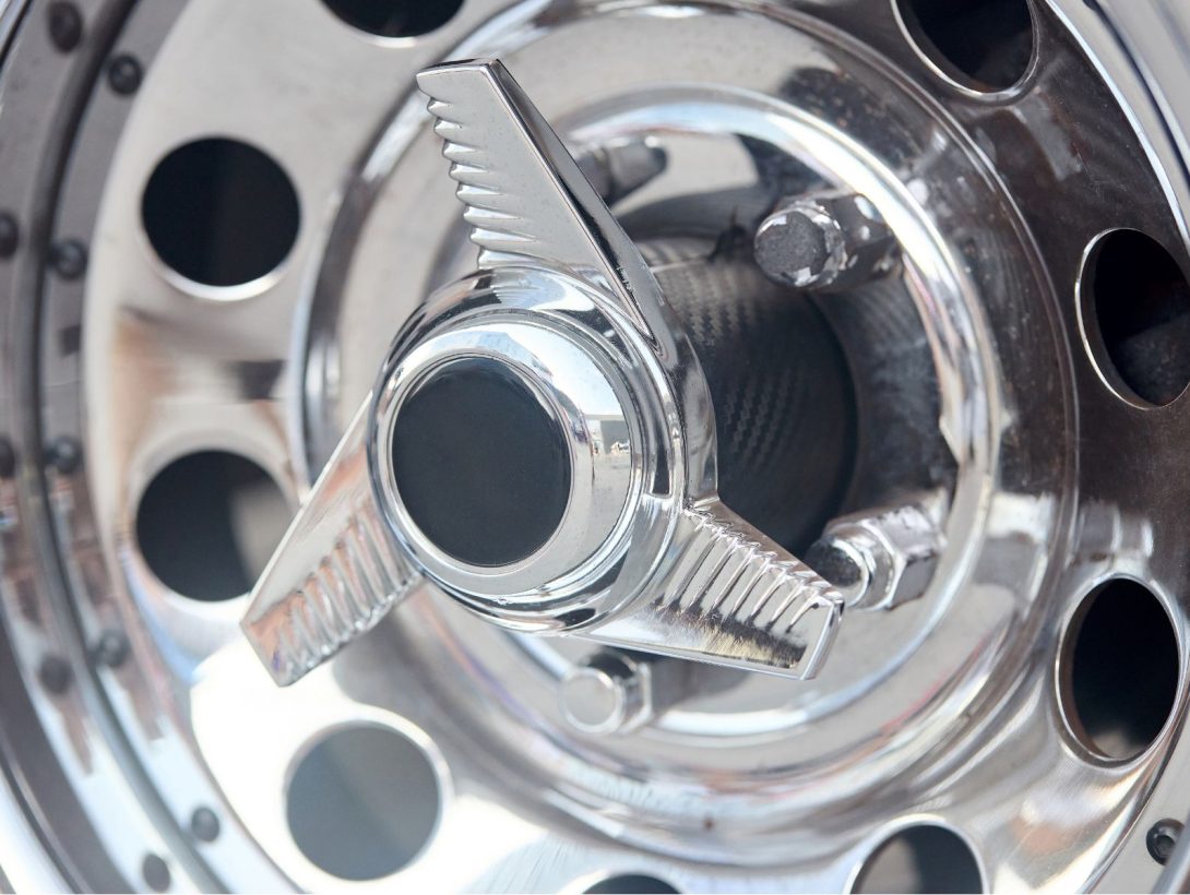 Nickel plated automotive wheel hub with chrome-like mirror finish by Plating Tech